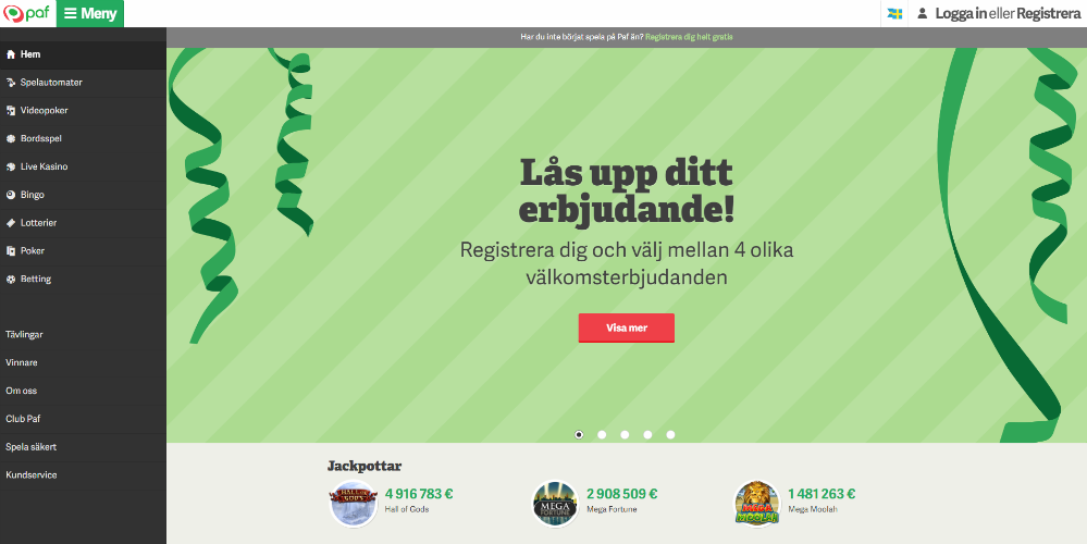 paf free spins