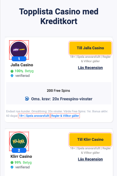 casino med kreditkort lista