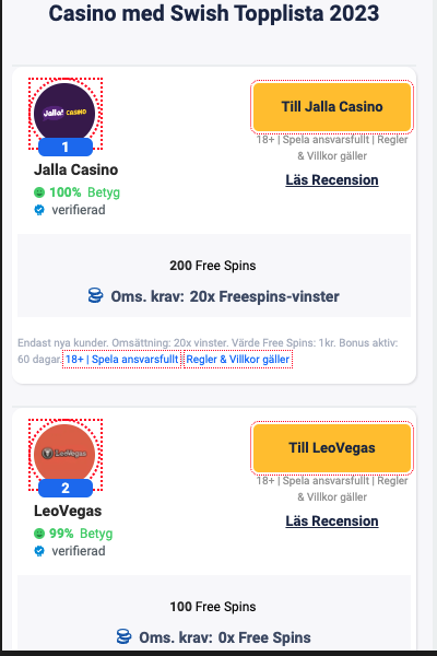 casino med lista