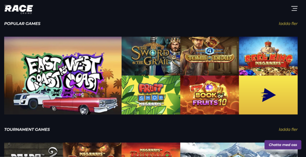 race casino slots