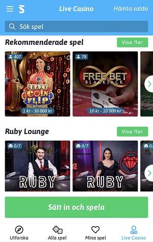 Snabbare Live Casino Bonus