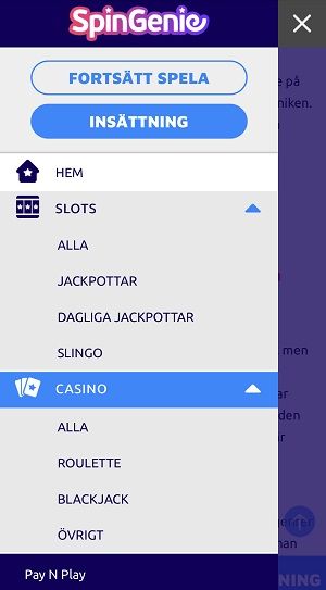 SpinGenie Casino i mobilen