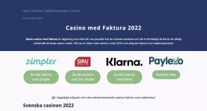 casino med faktura