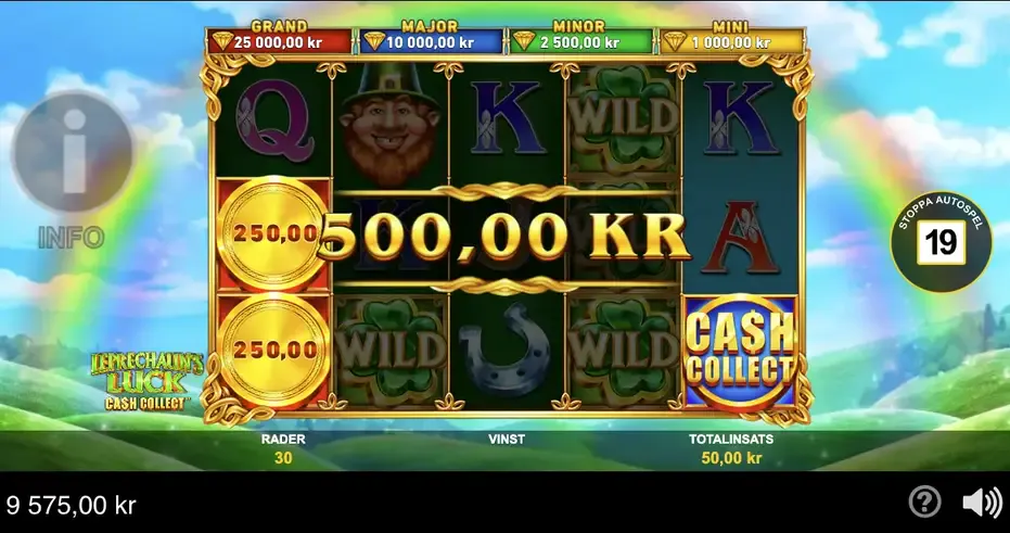 leprechauns luck cash collect bonus