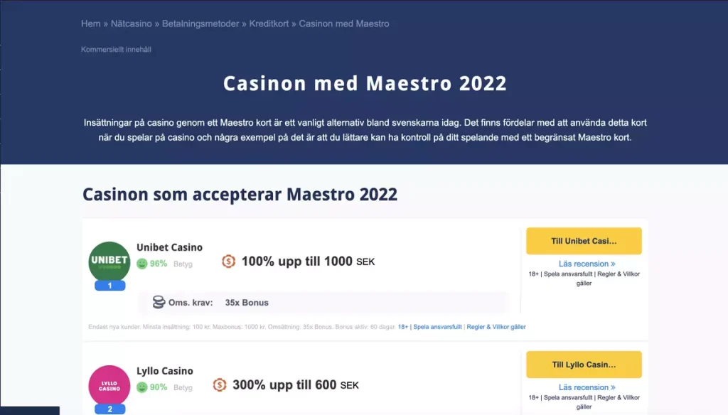 casino med maestro