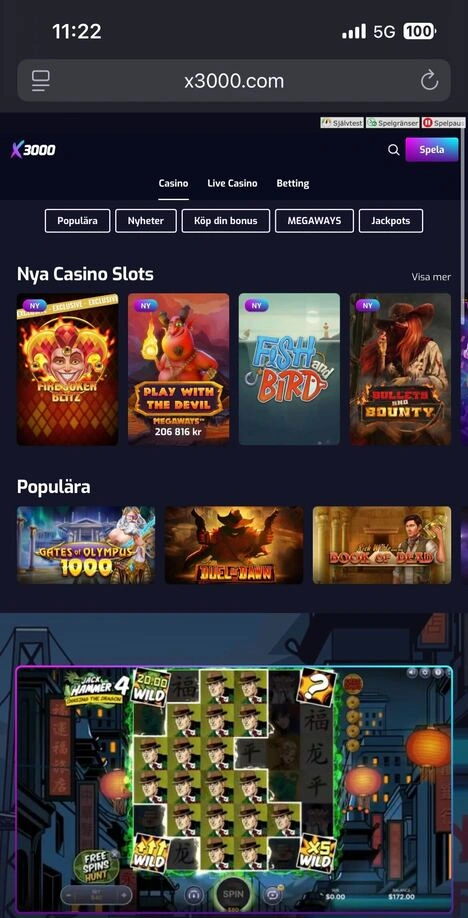 x3000 casino i mobilen