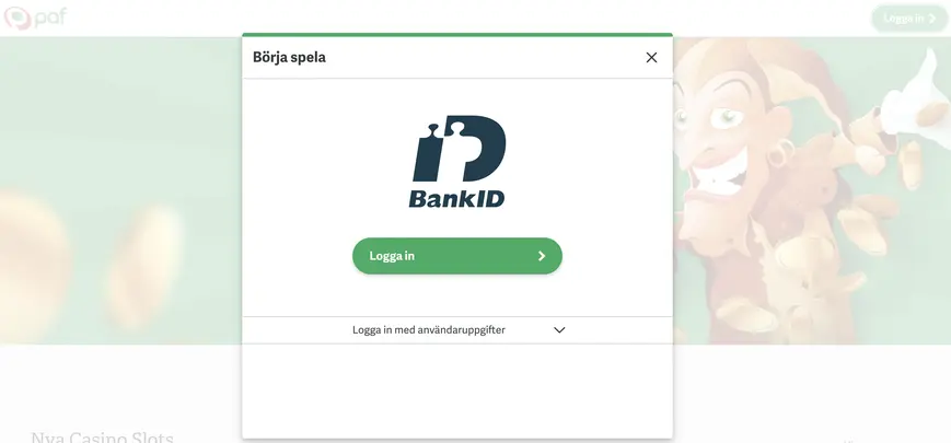 paf skapa konto