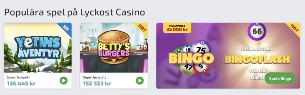 lyckost casino spel