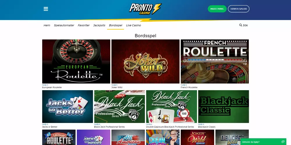 pronto casino live